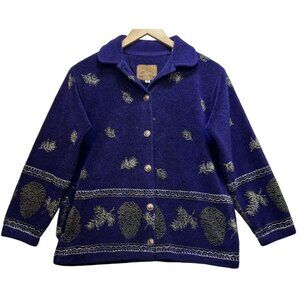 ALPS Finest Quality Apparel Womens Sherpa Fleece Jacket Size M Blue Purple